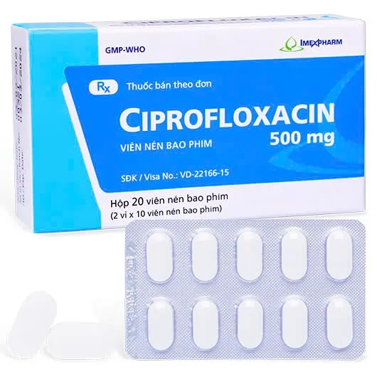 Ciprofloxacin 500mg Imex (H/20v) – Kháng sinh điều trị nhiễm khuẩn